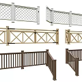 Various Design Styles of Fences with Lattice Crossed Railing and Color Options
