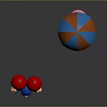 Toy Figures With Red Balloons And Blue Orange Parachute Pink Balloon