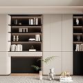 Simple Bookcase High Cabinet Wood Bookcase Open Bookcase Finished Bookcase 3d model