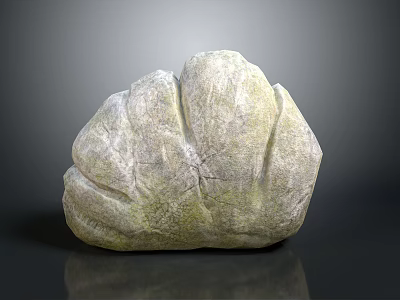 Natural Stone And Wood Decorative Piece With Textured Surface And Earthy Hues 3d model