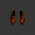 Stylish Orange Red Lace Up Leather Shoes Featuring Gradient Design For Modern Formal Wear
