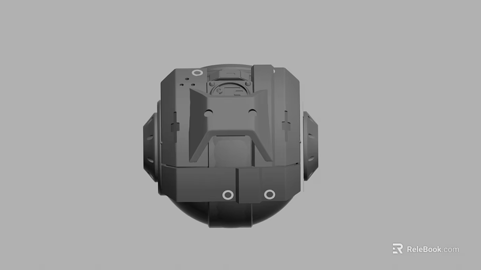 Black Mechanical Device Casing With Structural Holes And Design Features 3d model 