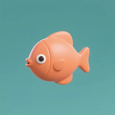 Cute Orange Fish Shaped Toy With Big Round Black Eyes For Kids Play Activity 3d model Cute Orange Fish Shaped Toy With Big Round Black Eyes For Kids Play Activity 3d model