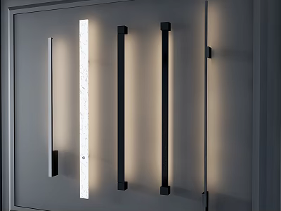 Modern Minimalist Wall Sconces With Sleek Vertical Metal Frame And Soft Lighting 3d model