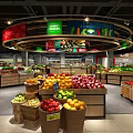 Supermarket Fresh Produce Section With Colorful Fruits Vegetables And Organized Display Shelves