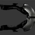 Futuristic Mechanical Helmet Design With Metallic Surface And Antenna Like Parts