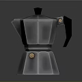 Classic Silver Moka Pot With Black Handle Stainless Steel Kitchen Appliance