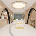 Reading Room Hall Library Bookcase 3d model