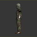 Game and Movie Character in Camouflage Uniform With Helmet and Goggles Standing