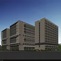 Aerial Planning of Modern Multi storey Buildings With Trees Pedestrians Road and Blue Sky