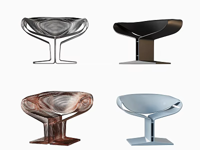 Modern Leisure Chairs Design With Sleek Silhouettes Metal Frames And Assorted Colors 3d model