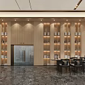 Modern Luxury Hotel Lobby Interior With Chandelier Marble Floor Sofas And Floor to Ceiling Windows