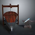 Medieval Blacksmith Workshop With Smelting Furnace Wooden Frame Anvil And Sword