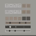 Modern Switch Panels In White Beige Gray With Home Socket And Switch Designs 3d model