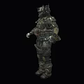 Futuristic Military Game Movie Character In Full Body Armored Suit With Tactical Gear