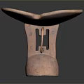 Unique Terracotta Stool With Curved Top And Artisanal Carved Base Design