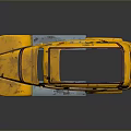 Vintage Yellow Car Model With Willys Lettering Striped Decoration And Retro Design