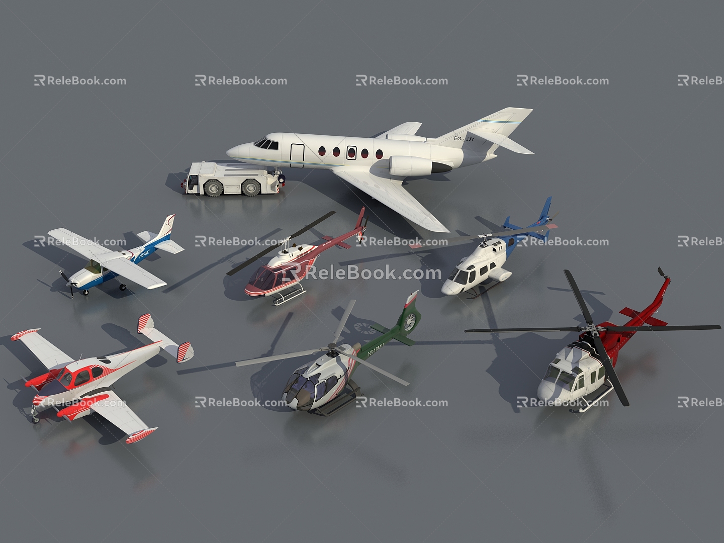 Modern helicopter business jet 3d model