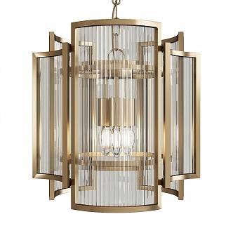 French glass chandelier 3d model