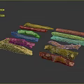 Natural Wood and Stone Decorative Logs with Moss Covered Surface and Various Colorful Shapes
