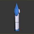 Futuristic Blue And Silver Metallic Sci Fi Weapon With Modern Structure And Grip 3d model