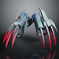Futuristic Creature Character Mechanical Claw With Metallic Structure And Sharp Red Claws 3d model