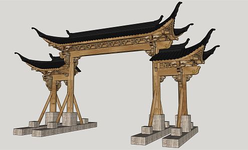 Chinese-style archway ancient archway arch 3d model