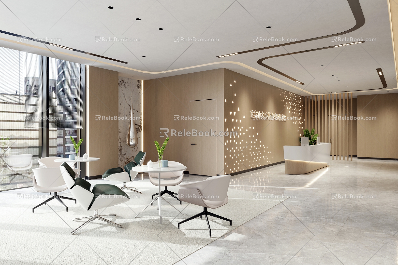 Modern Office Reception 3d model