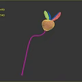 Decorative Pink Heart With Pink Wings On White Slender Stick Against Gray Background