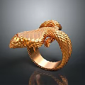 Golden Snake Shaped Ring With Intricate Design Fashionable Daily Life Accessory