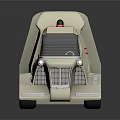 White Ambulance Vehicle With Red Cross Stripes Windows And Wheels Design