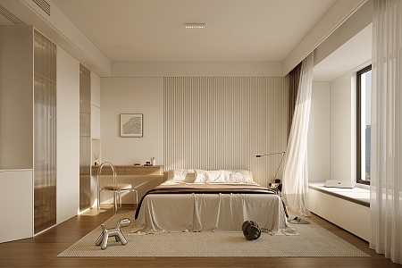 Cream wind bedroom 3d model