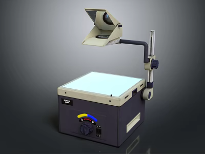 Projection Monitoring Device With Base Platform Control Knob And Adjustable Projection Arm 3d model