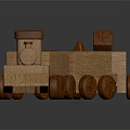 Classic Wooden Toy Train With Multiple Carriages And Round Wooden Wheels