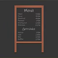 Orange Frame Chalkboard Menu Displaying Tacos Burritos Nachos And Drink Prices