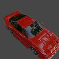 Red Two Door Modified Sports Car With Sleek Body And Black Wheels