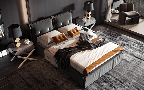 Style Commodity Bed 3d model