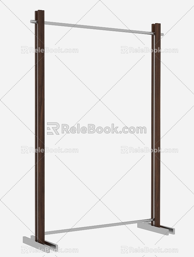 Modern Popular Walnut Square Floor Rack 3d model