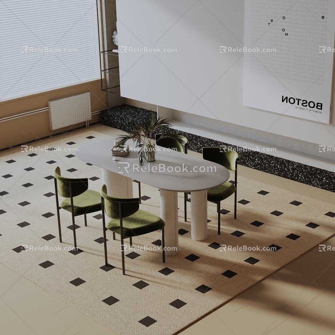 Modern table combination 3d model