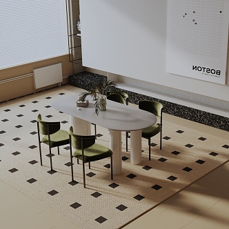 Modern table combination 3d model