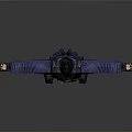 Tactical Figure In Blue Uniform With Black Vest And Mask Arms Outstretched