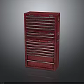 Red Multi Drawer Storage Cabinet With Metal Frame And Lockable Drawers