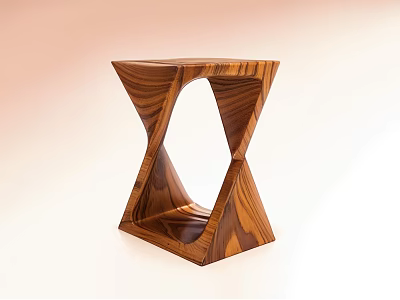 Modern Wooden Leisure Chair With Geometric Hollow Out And Cross Structure Design 3d model
