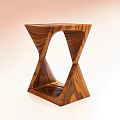 Modern Wooden Leisure Chair With Geometric Hollow Out And Cross Structure Design