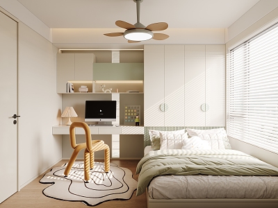 Modern Universal Tatami Children's Room Single Chair Fan Chandelier Desk Lamp for Desktop Computer Special-Shaped Carpet Room Door Venetian Blinds model