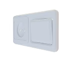 White Electrical Wall Switch And Socket Combination With Modern Panel Design For Home Interior