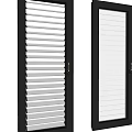 Modern Blinds With Glass Slats Metal Frame And Adjustable Mechanism
