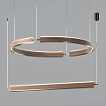 Modern Contemporary Chandelier with Circular Ring and Linear Metal Bar Design Elements 3d model