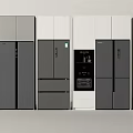 Various Modern Refrigerator Freezer Designs In Different Colors For Kitchen 3d model