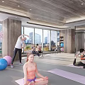 People Practicing Yoga On Mats With Fitness Balls And Stretching In Bright Indoor Gym